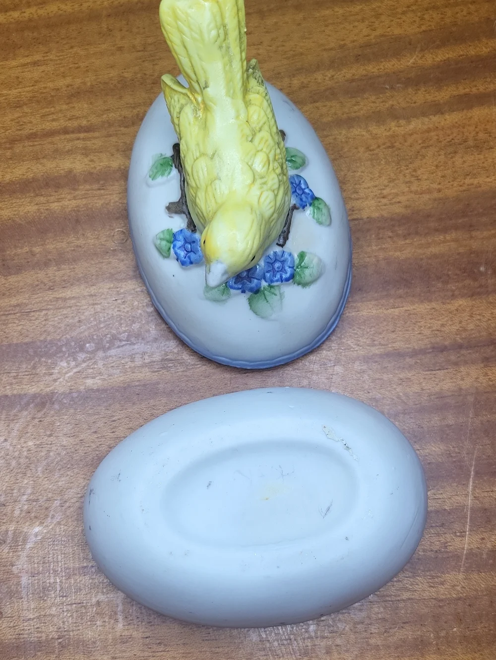 Yellow Ceramic Bird Trinket Box